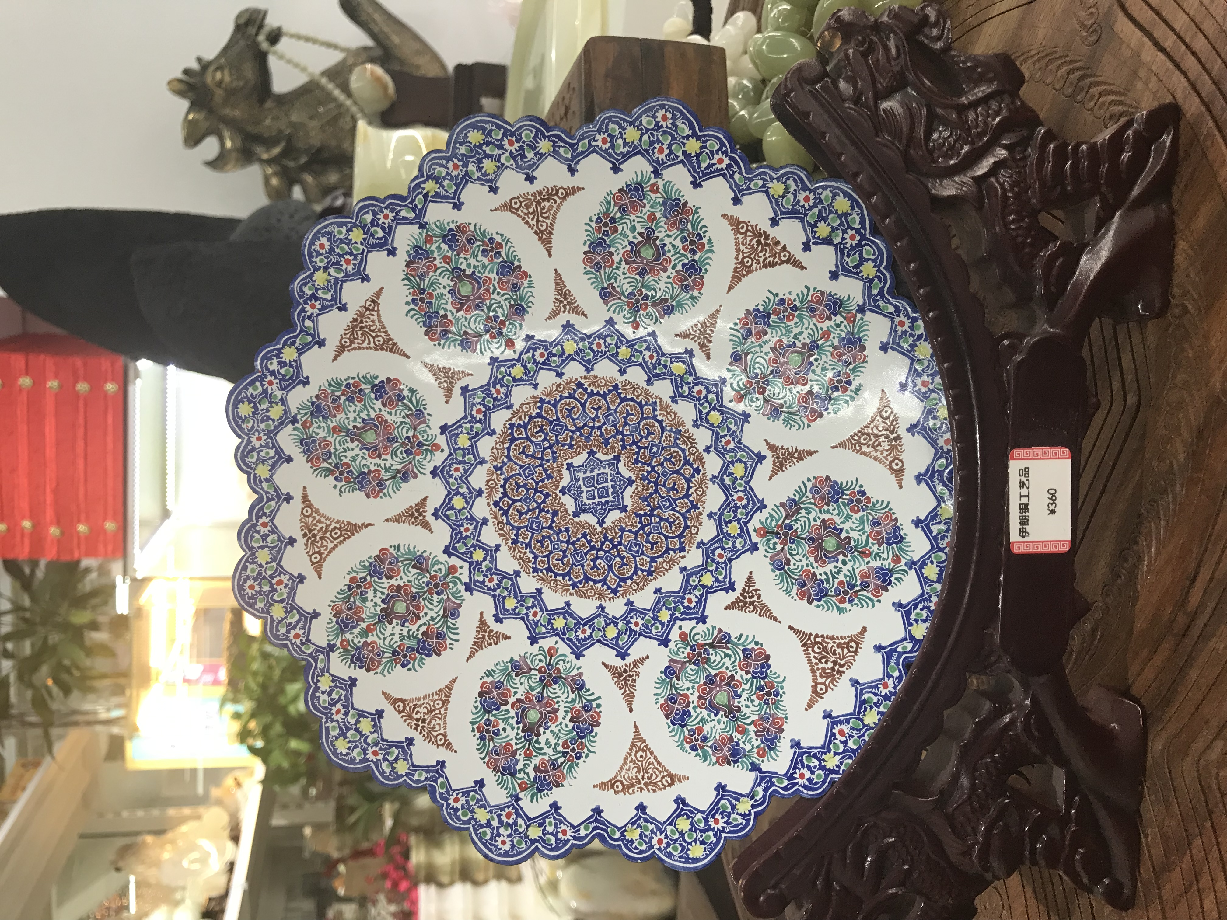 伊朗手工艺彩绘装饰盘#中东特色#彩绘#家居摆件设计#挂饰