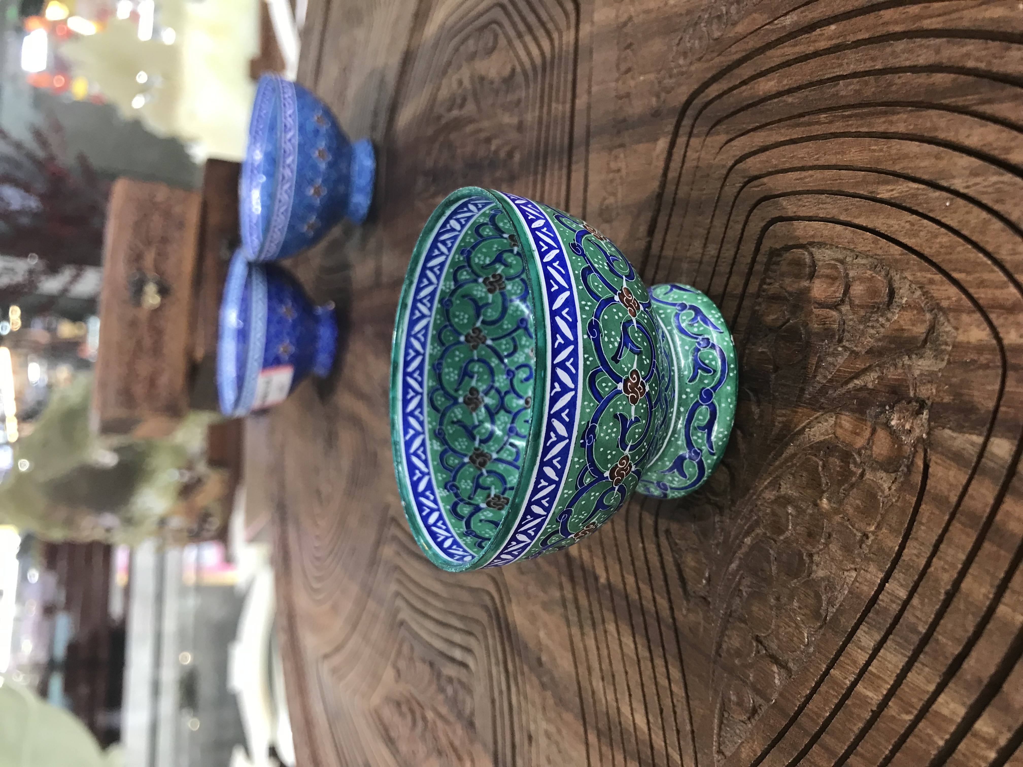 伊朗手工艺彩绘艺术作品#彩绘铜制品#家居摆件装饰品#中东风情