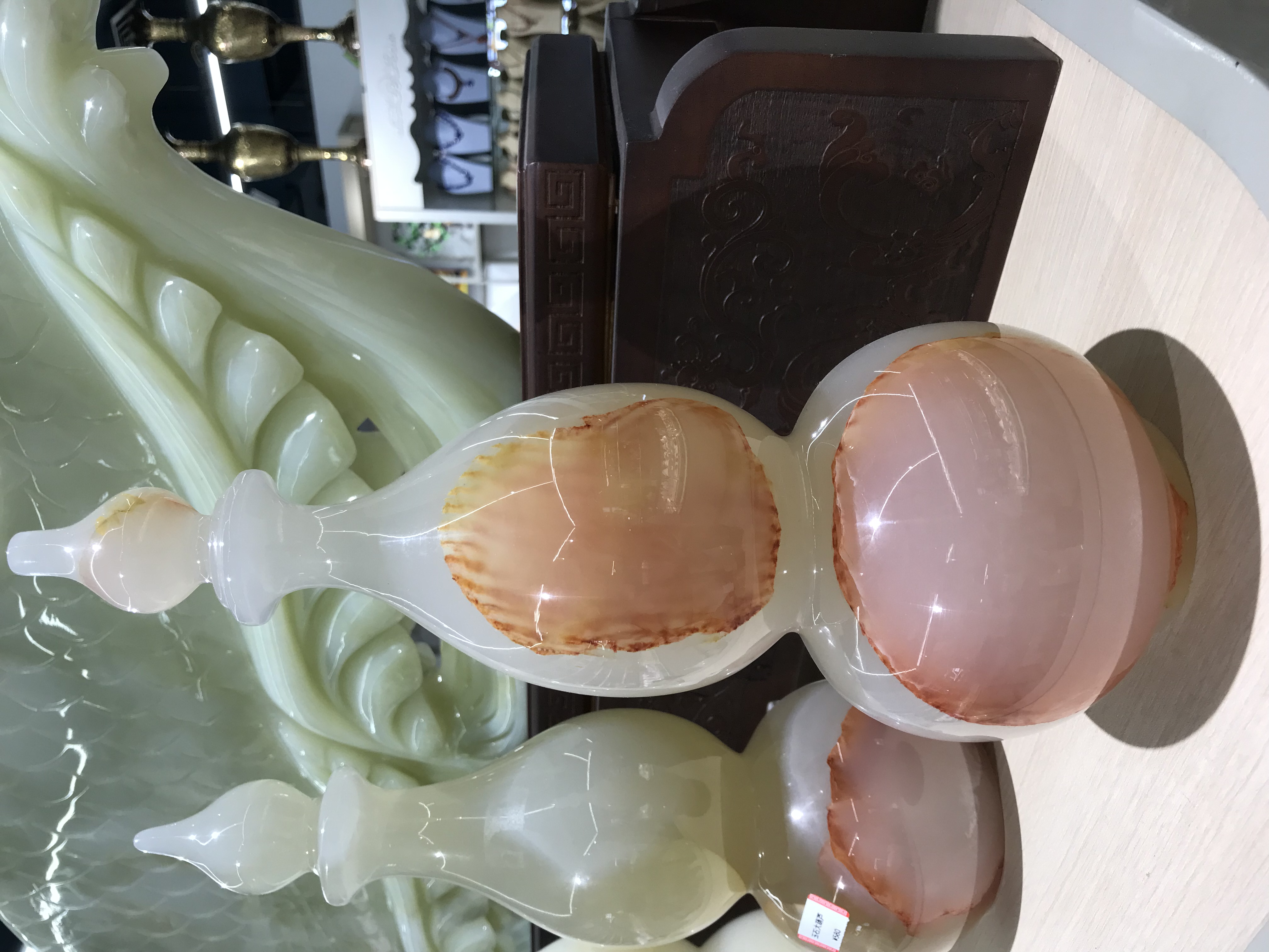 巴基斯坦玉石雕刻摆件#福禄双全#产品图