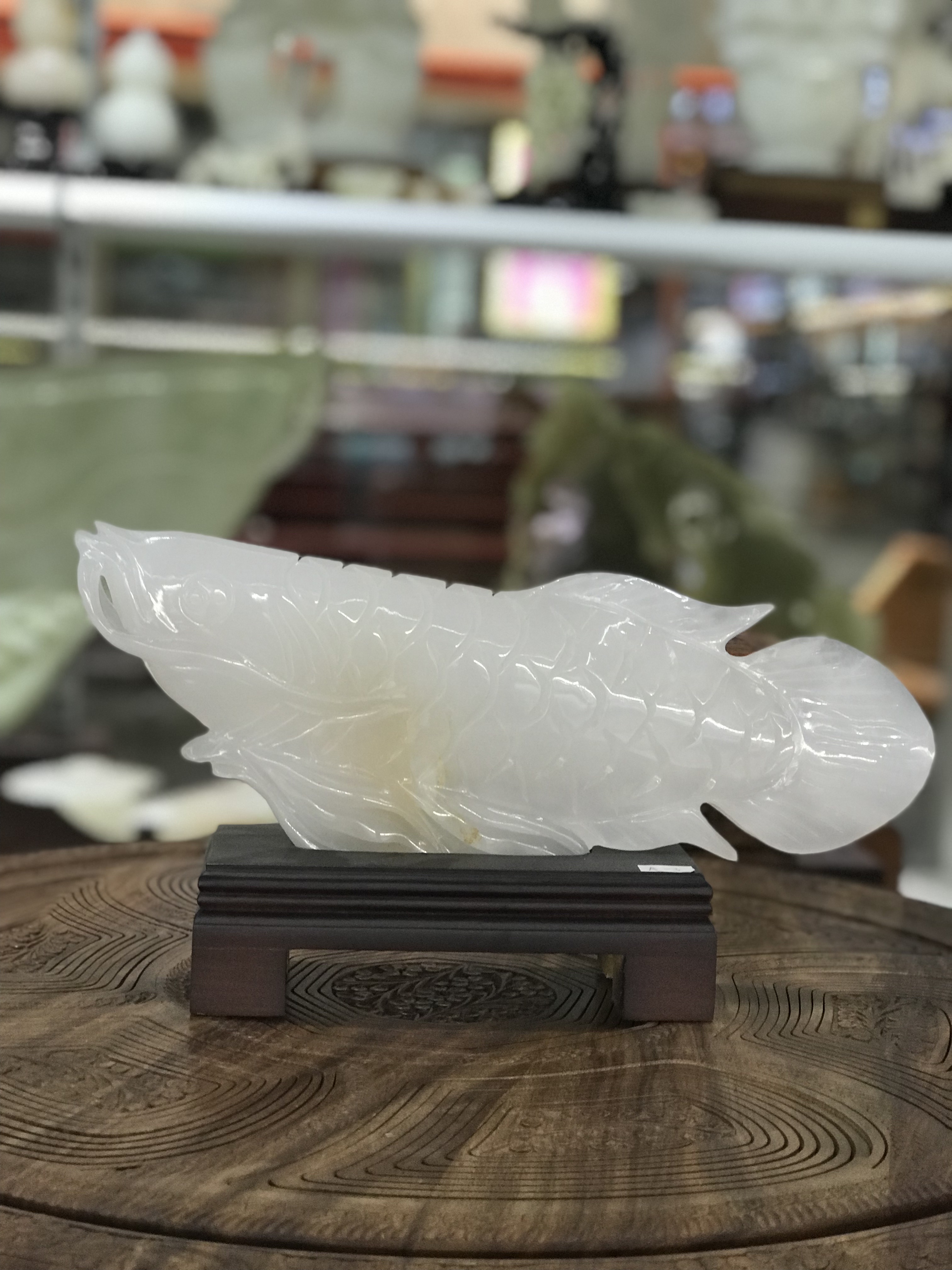 巴基丝坦玉石艺术品#精致工艺品#年年有余