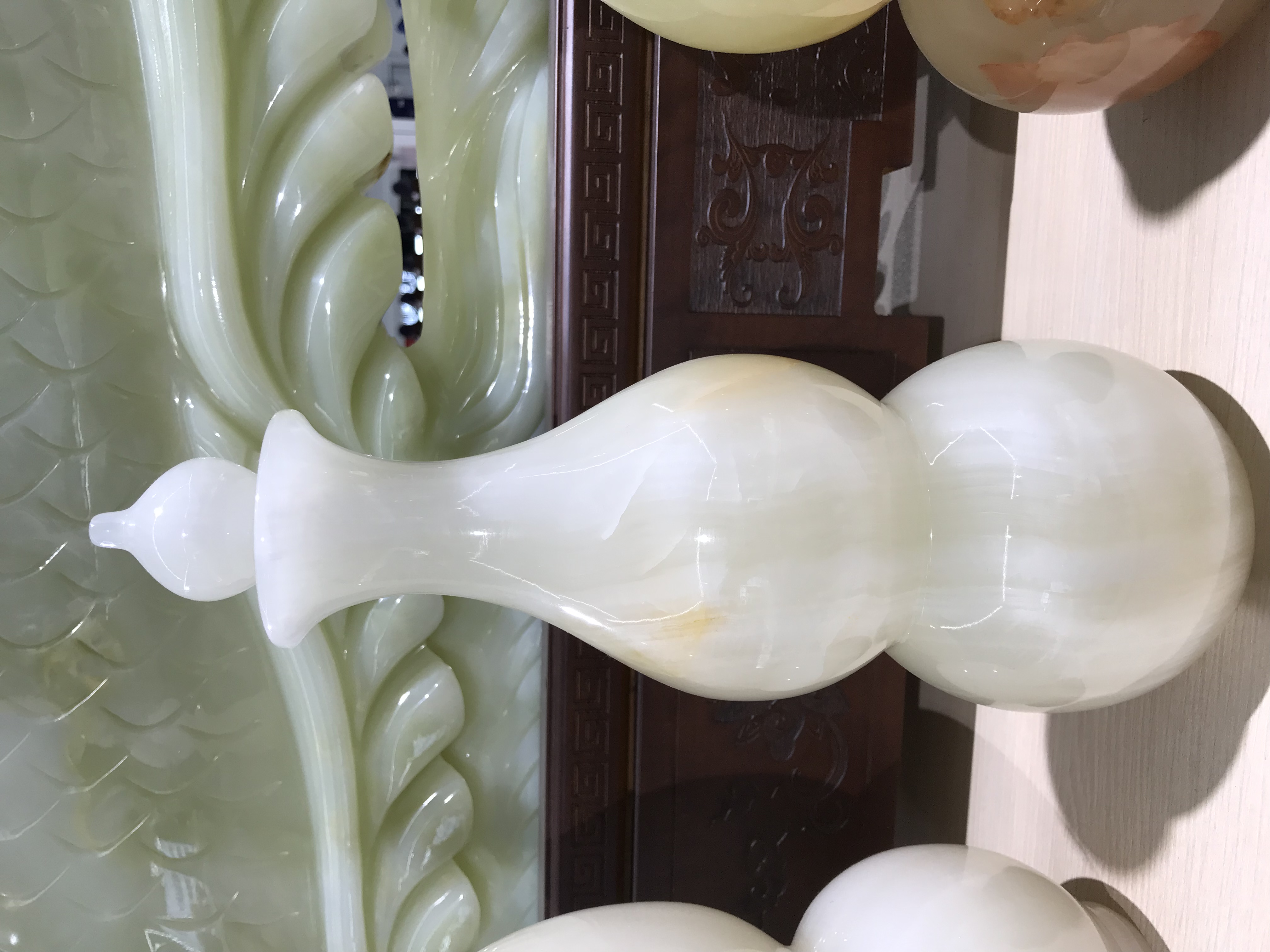 巴基斯坦玉石雕刻摆件#福禄双全#细节图