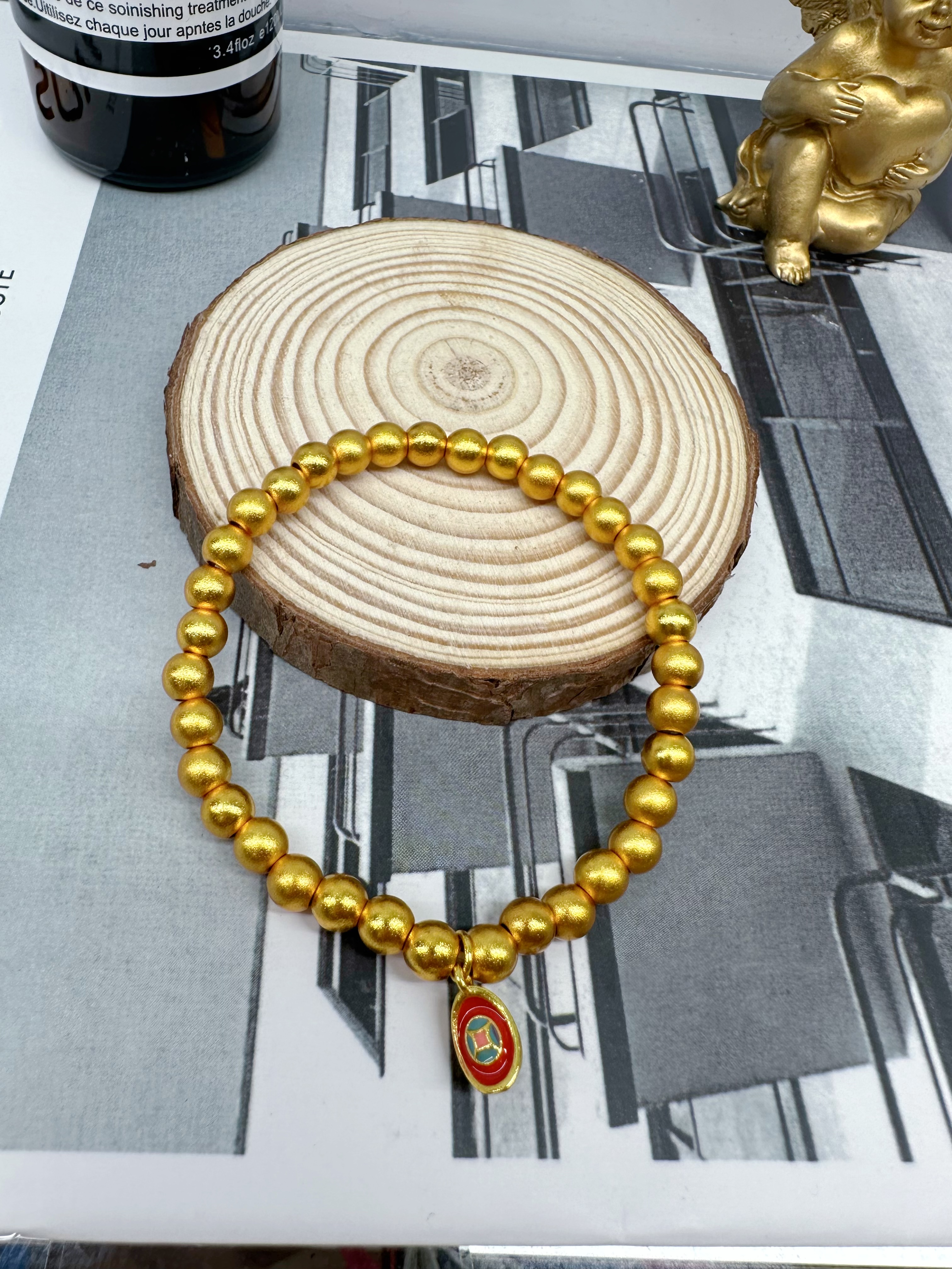 国潮铜珠手串中国风6mm  两世欢佩戴舒适 质感出众 时尚饰品 详情2