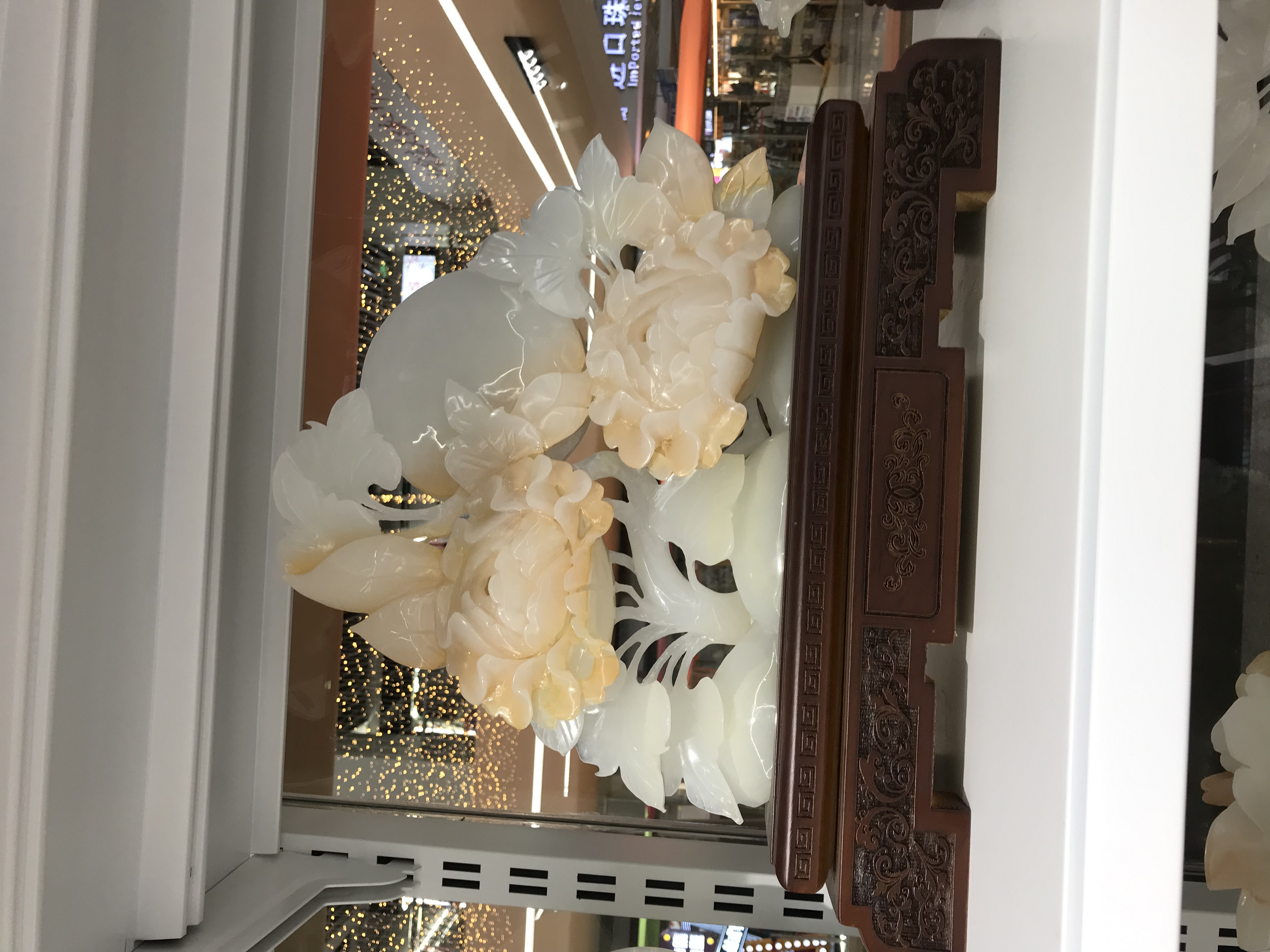 巴基斯坦玉石雕刻摆件#花开富贵#