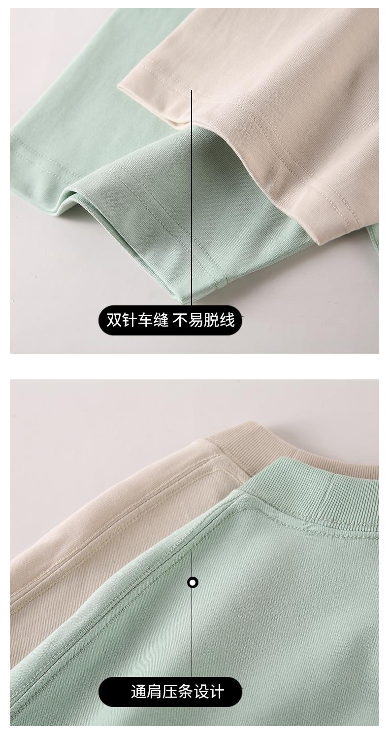 280g/㎡ 100% pure cotton heavy double yarn men's and women's same style advertising shirt T-shirt short-sleeved cultural shirt men's casual wear comfortable, breathable, fashionable and trendy new style detail image 6