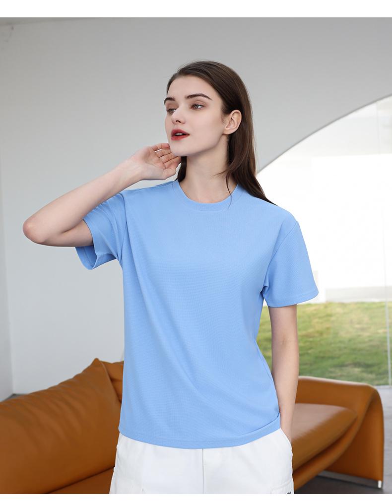 Cross-border Waffle quick-drying round-neck T-shirt, sports quick-drying clothes 220g/㎡ men's short-sleeved T-shirt, advertising shirt, cultural shirt, men's casual clothes, comfortable and breathable advertising shirt, T-shirt, trendy and fashionable men's new style details Picture