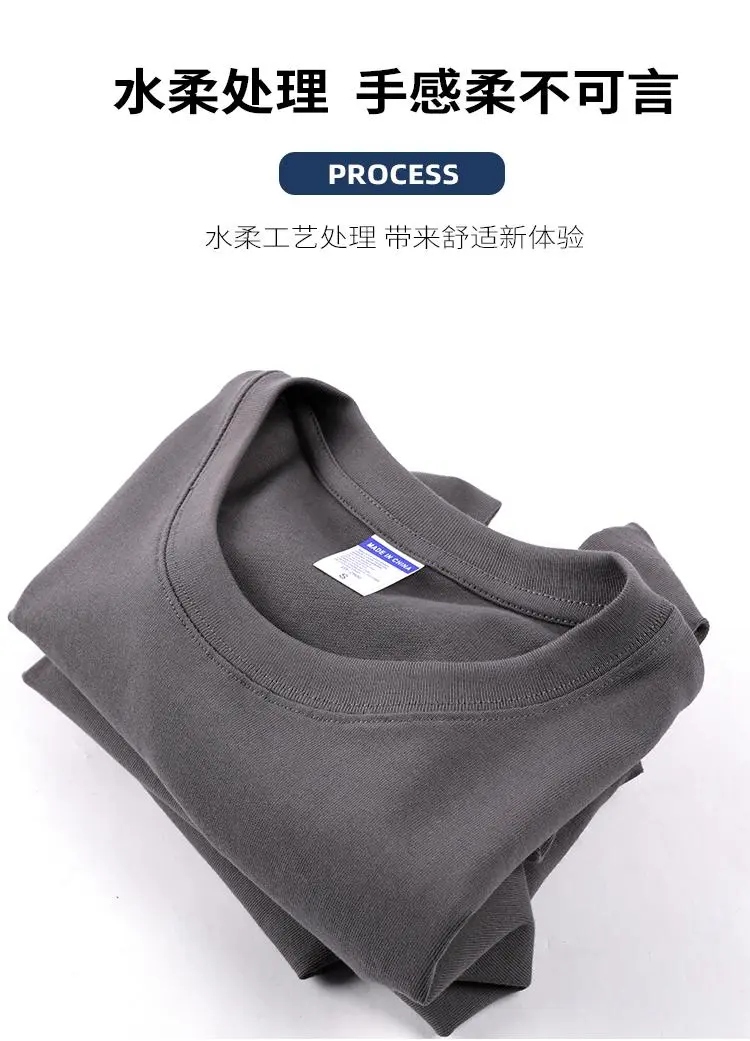 300g/㎡ 100% pure cotton short-sleeved T-shirt, men's and women's same style advertising shirt, men's casual wear, cultural shirt, advertising shirt, new style fashionable and comfortable detail image 11