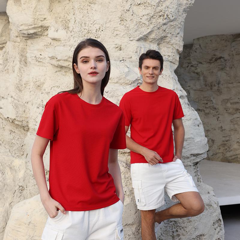 Cross-border Waffle quick-drying round-neck T-shirt, sports quick-drying clothes 220g/㎡ men's short-sleeved T-shirt, advertising shirt, cultural shirt, men's casual clothes, comfortable and breathable advertising shirt, T-shirt, trendy and fashionable men's new style Application Scenario