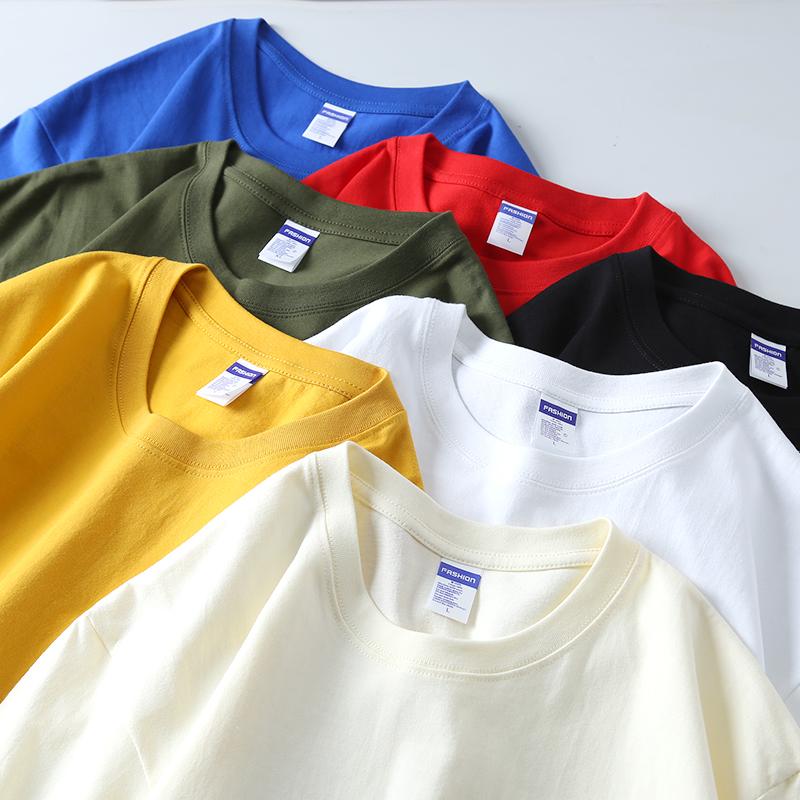260G/㎡ Fabric 100% Pure Cotton Heavy-Duty T-Shirt, Men's And Women's Matching Advertising T-Shirt, Short-Sleeved Cultural T-Shirt, Men's Casual Wear, Comfortable, Breathable, Fashionable And Trendy Advertising T-Shirt Item Picture