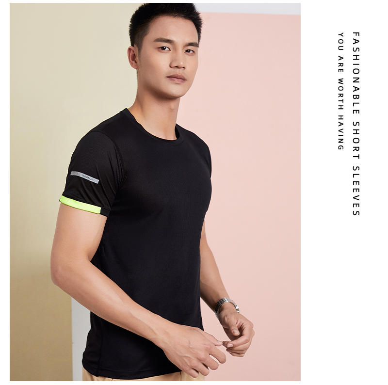 Cross-Border Wind Breaking Series Wafge Quick-Drying Round-Neck T-Shirts, Men's And Women's Sportswear Quick-Drying Clothes, Men's Short-Sleeved T-Shirts, Cultural T-Shirts, Men's Casual Clothes, Comfortable And Breathable Advertising T-Shirts, Trendy And Fashionable Men's New Styles Item Picture