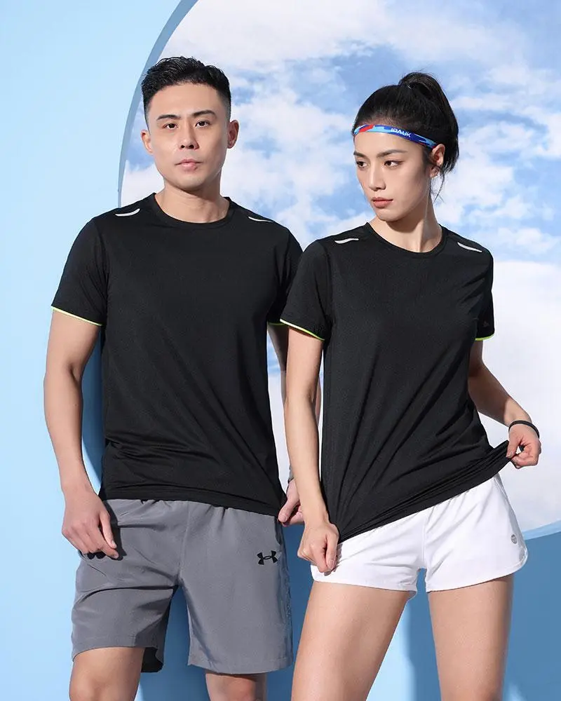 Star dot Fabric quick-drying round-neck sportswear for both men and women, advertising shirt, T-shirt, short-sleeved cultural shirt, men's casual wear, comfortable, breathable, sweat-absorbing, fashionable and trendy style detail image 2