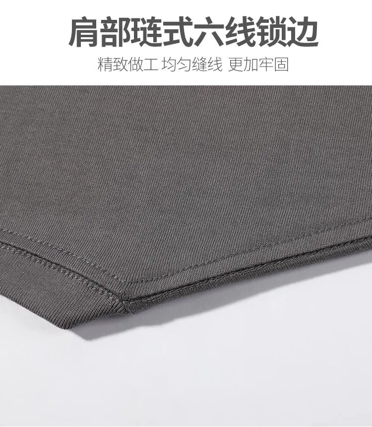 300g/㎡ 100% pure cotton short-sleeved T-shirt, men's and women's same style advertising shirt, men's casual wear, cultural shirt, advertising shirt, new style fashionable and comfortable detail image 7