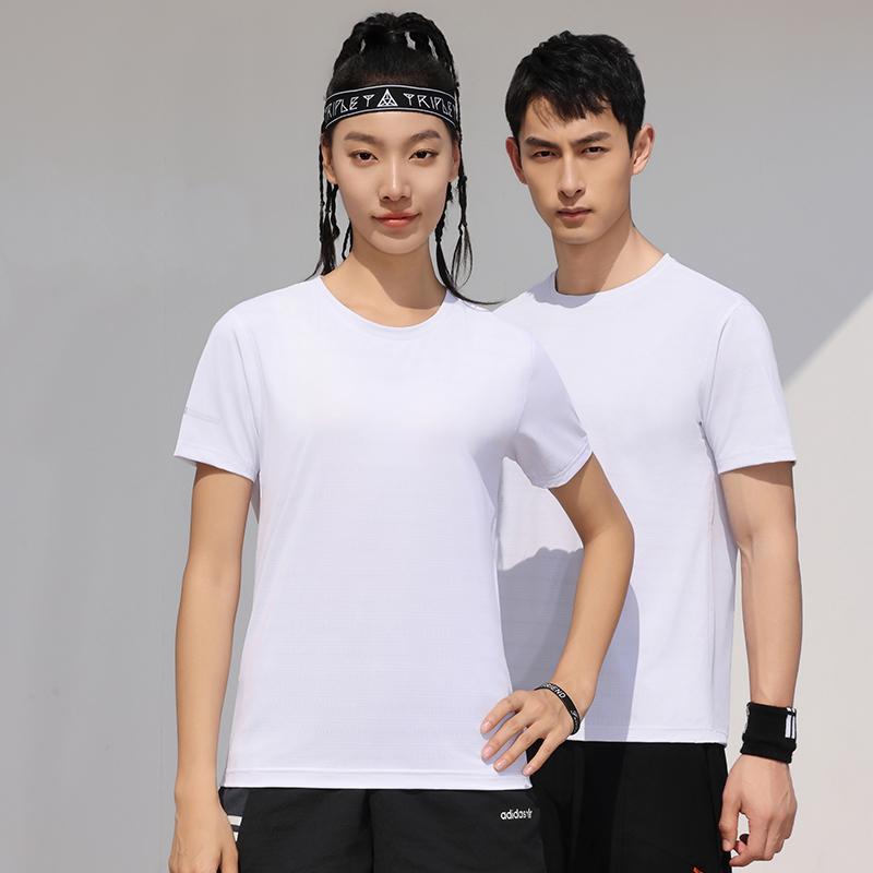 Cross-Border Brocade Round Neck Quick-Drying T-Shirt, Sports Quick-Drying Shirt, Short-Sleeved T-Shirt, Advertising Shirt, Cultural Shirt, Men's Casual Wear, Fashionable, Comfortable, Breathable, Sweat-Absorbent Summer New Style Specification drawing