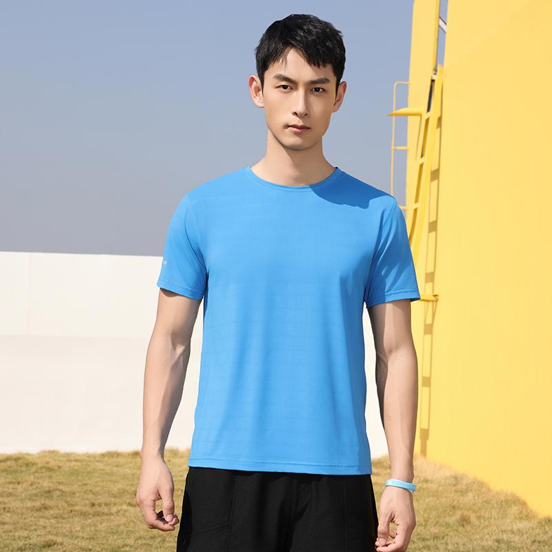 Cross-Border Brocade Round Neck Quick-Drying T-Shirt, Sports Quick-Drying Shirt, Short-Sleeved T-Shirt, Advertising Shirt, Cultural Shirt, Men's Casual Wear, Fashionable, Comfortable, Breathable, Sweat-Absorbent Summer New Style Item Picture