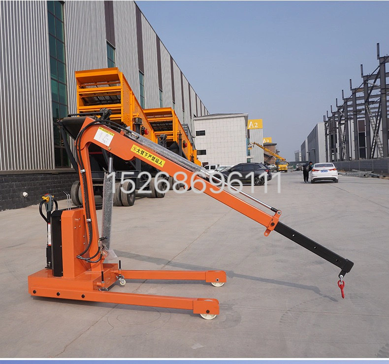 Electric small crane, small crane, telescopic folding boom truck, cargo handling cantilever crane, mobile crane, small trolley detail image 11