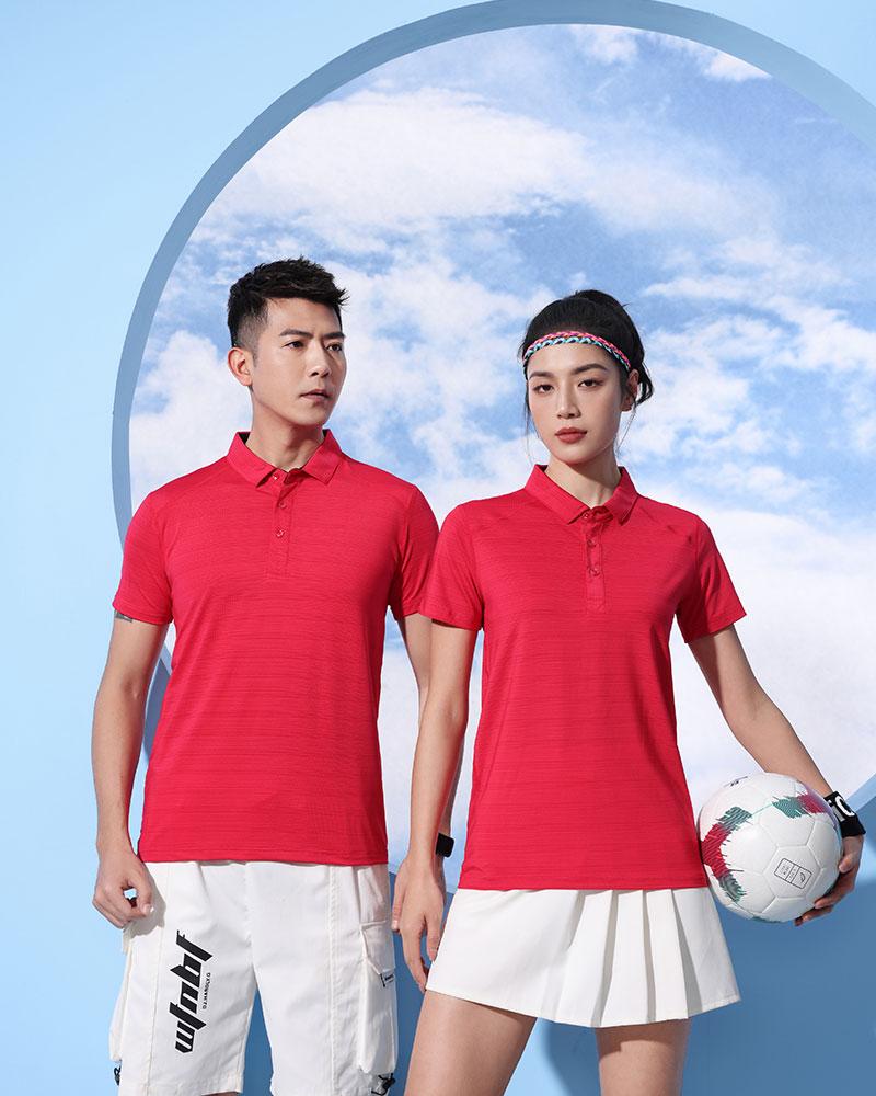 水晶弹力丝速干运动服男女同款短袖翻领polo 广告衫男式休闲衣服 文化衫广告衫T恤 舒适透气时尚潮流白底实物图