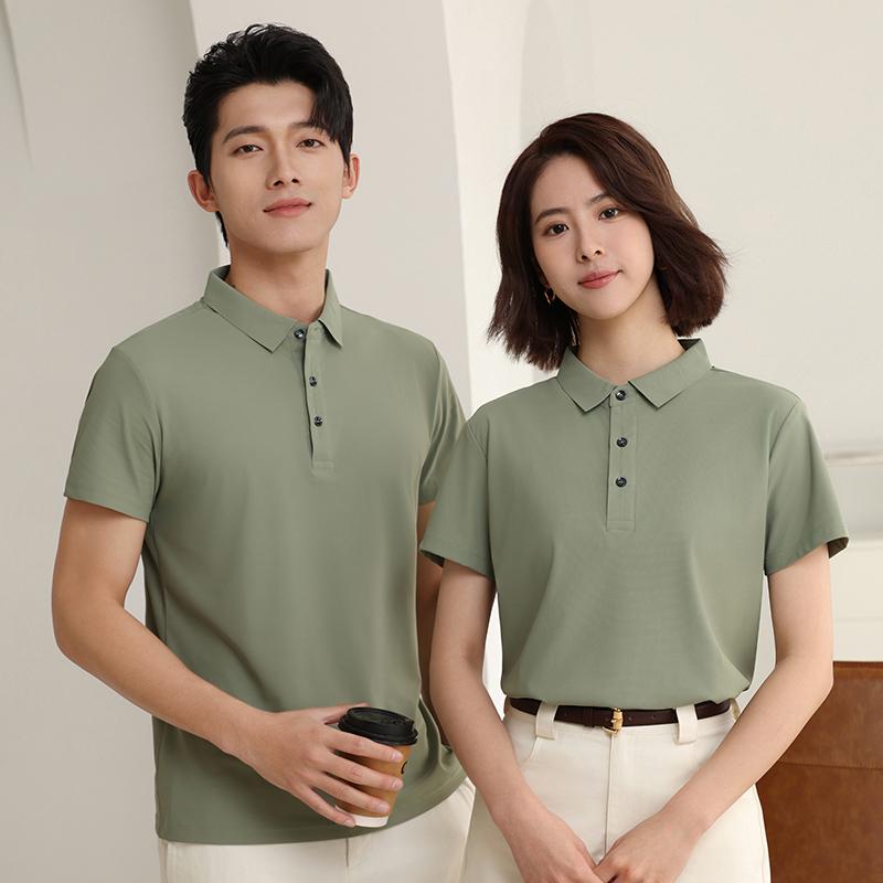 Cross-border brocade, seamless lapel, quick-drying ice, cool silk Polo men's short-sleeved advertising shirt, cultural shirt, men's casual wear, comfortable, breathable and fashionable new style detail image 16