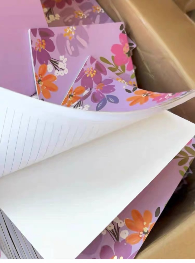 Huijin Stationery's new product is a custom-made Russian purple flower A5 student office supply notebook details Picture
