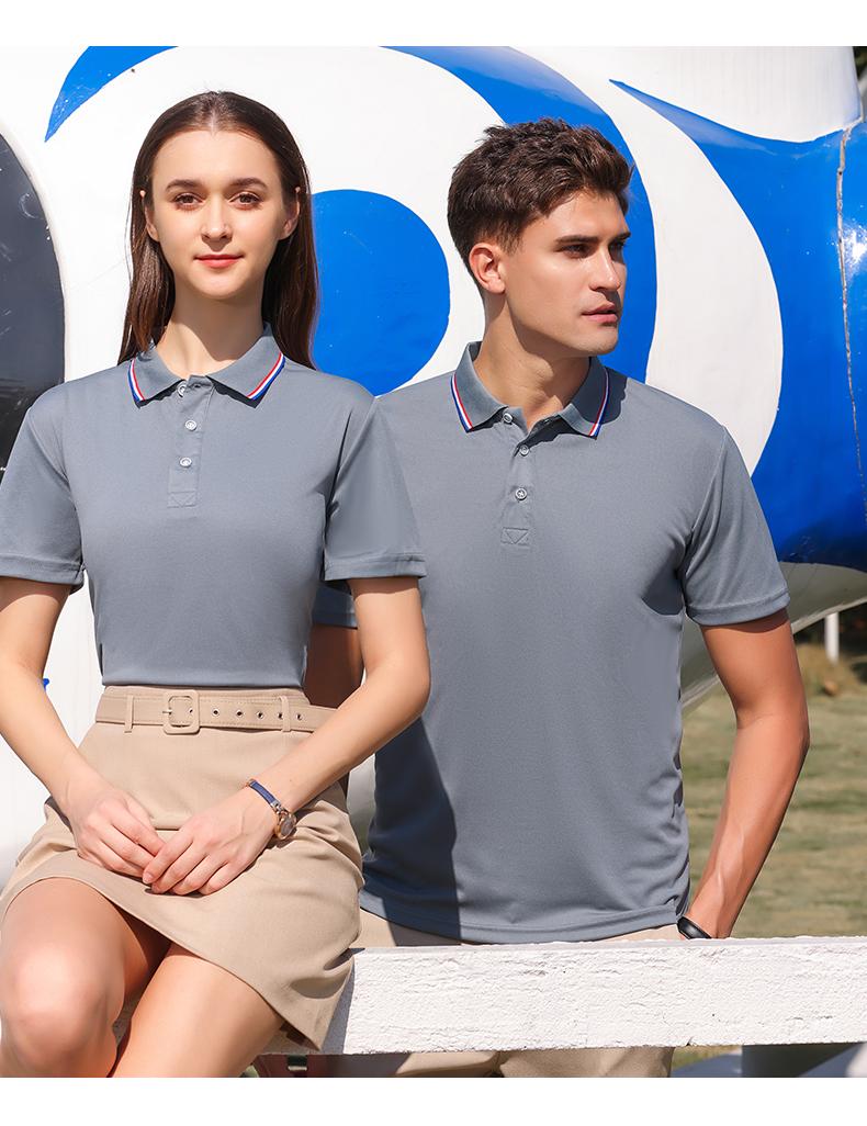 High-End Silk And Cotton Men's And Women's Matching Short-Sleeved Polo Advertising Shirt With A Lapel, Men's Casual Wear, Cultural Shirt, Advertising Shirt, Lapel Polo, Comfortable And Breathable details Picture