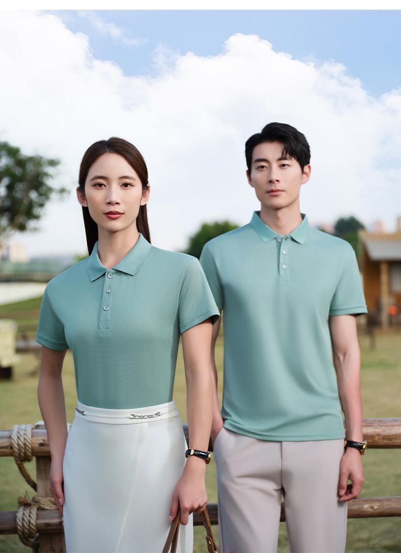 High-End Silk And Cotton Short-Sleeved Lapel Polo Advertising Shirts For Both Men And Women, Men's Casual Wear, Cultural Shirts, Advertising Shirts, Lapel Polo, Comfortable And Breathable undefined