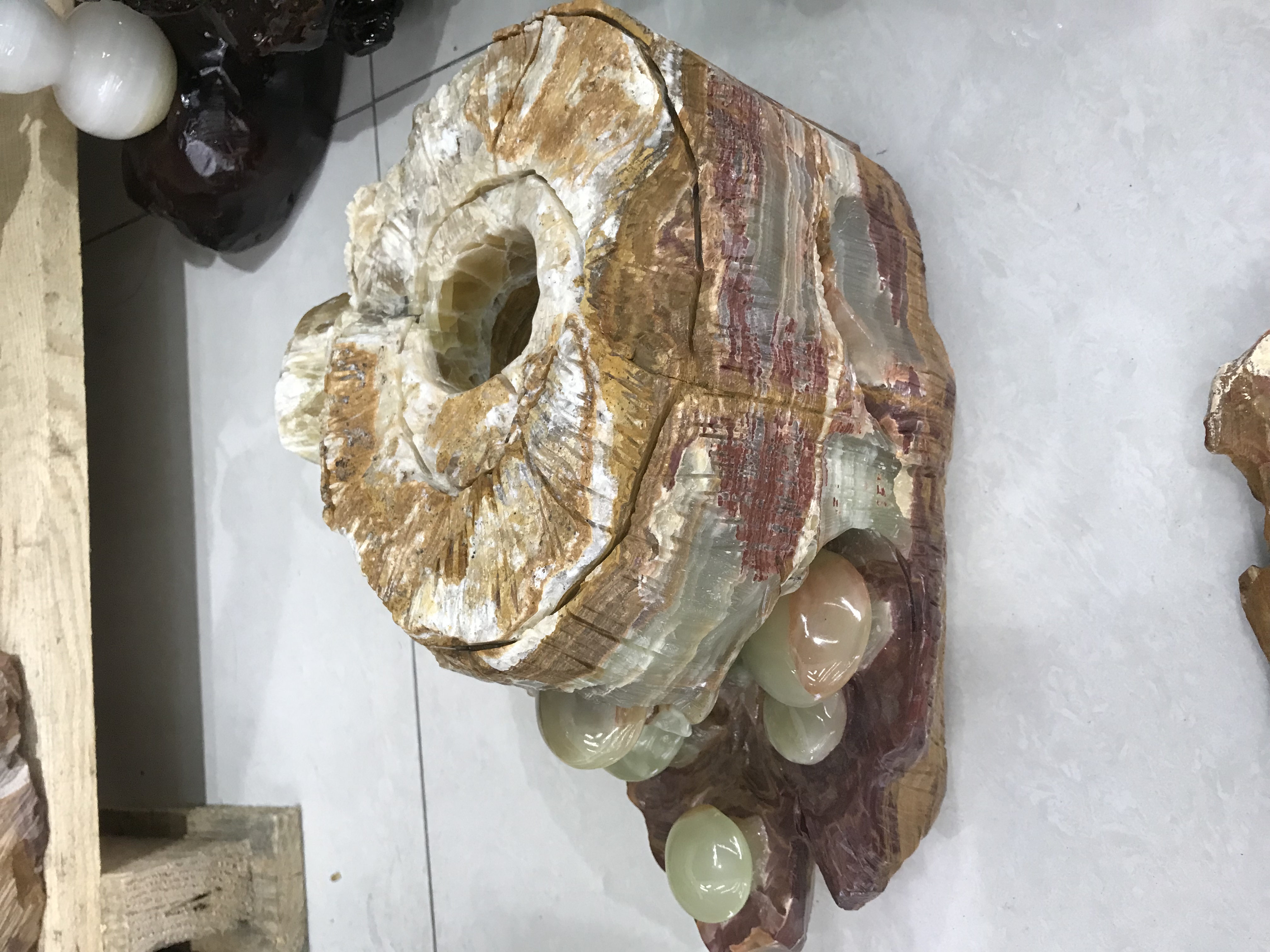 巴基斯坦玉石摆件#枯木逢春#摆件详情图3