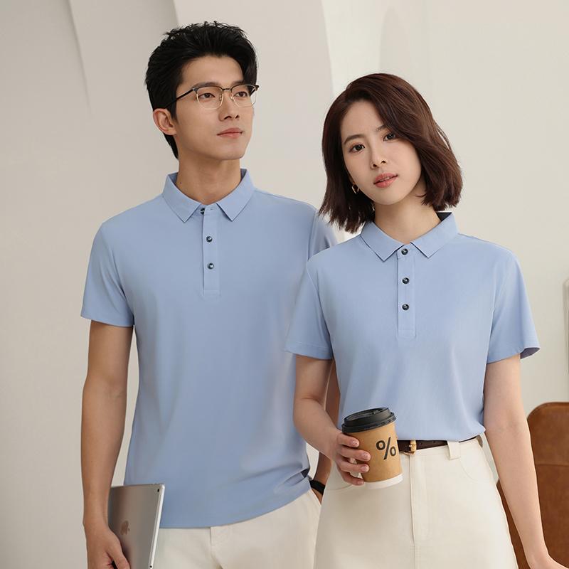 Cross-border brocade, seamless lapel, quick-drying ice, cool silk Polo men's short-sleeved advertising shirt, cultural shirt, men's casual wear, comfortable, breathable and fashionable new style detail image 15