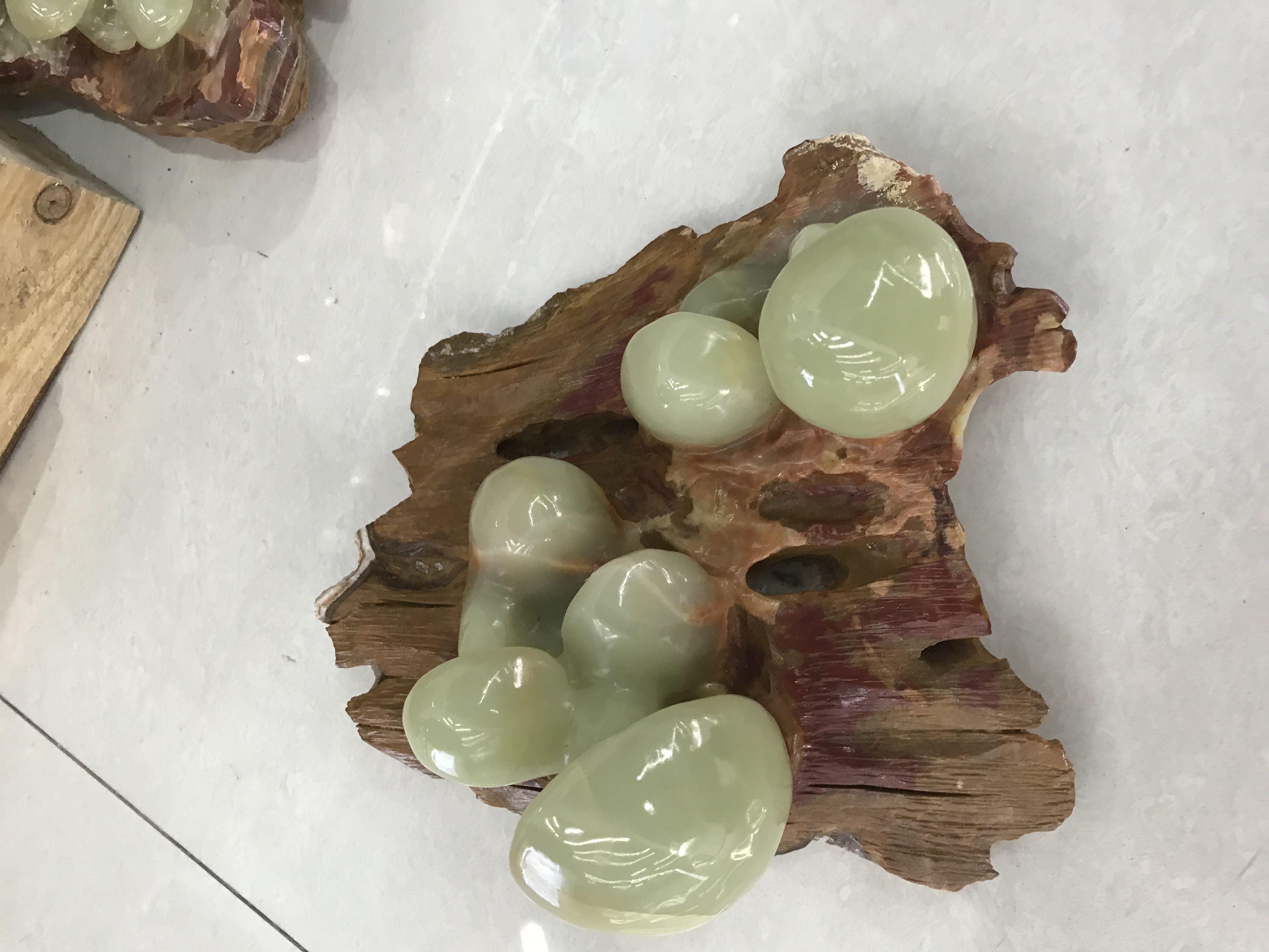 巴基斯坦玉石雕刻摆件#枯木逢春#巴玉详情图2