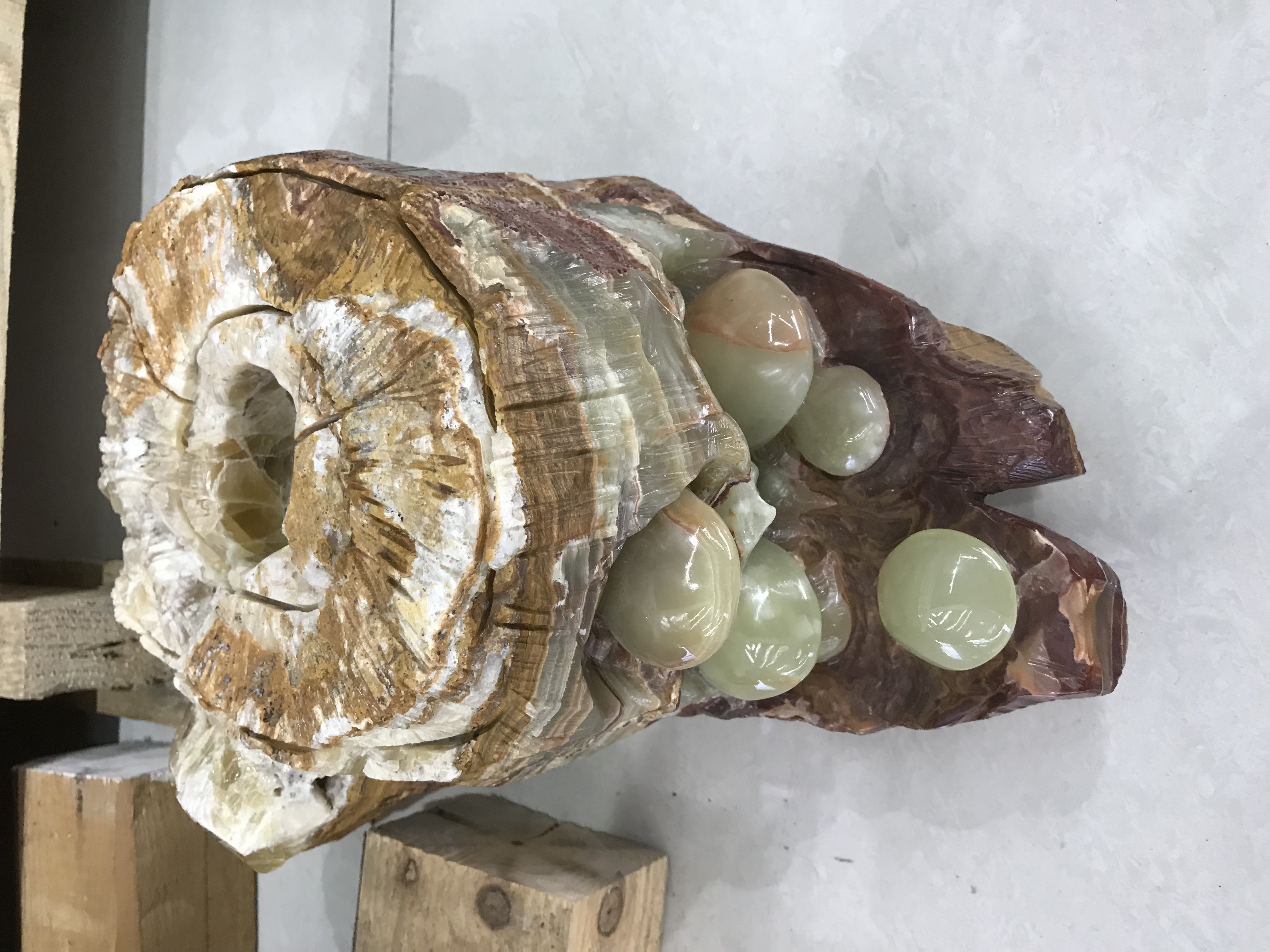 巴基斯坦玉石摆件#枯木逢春#摆件