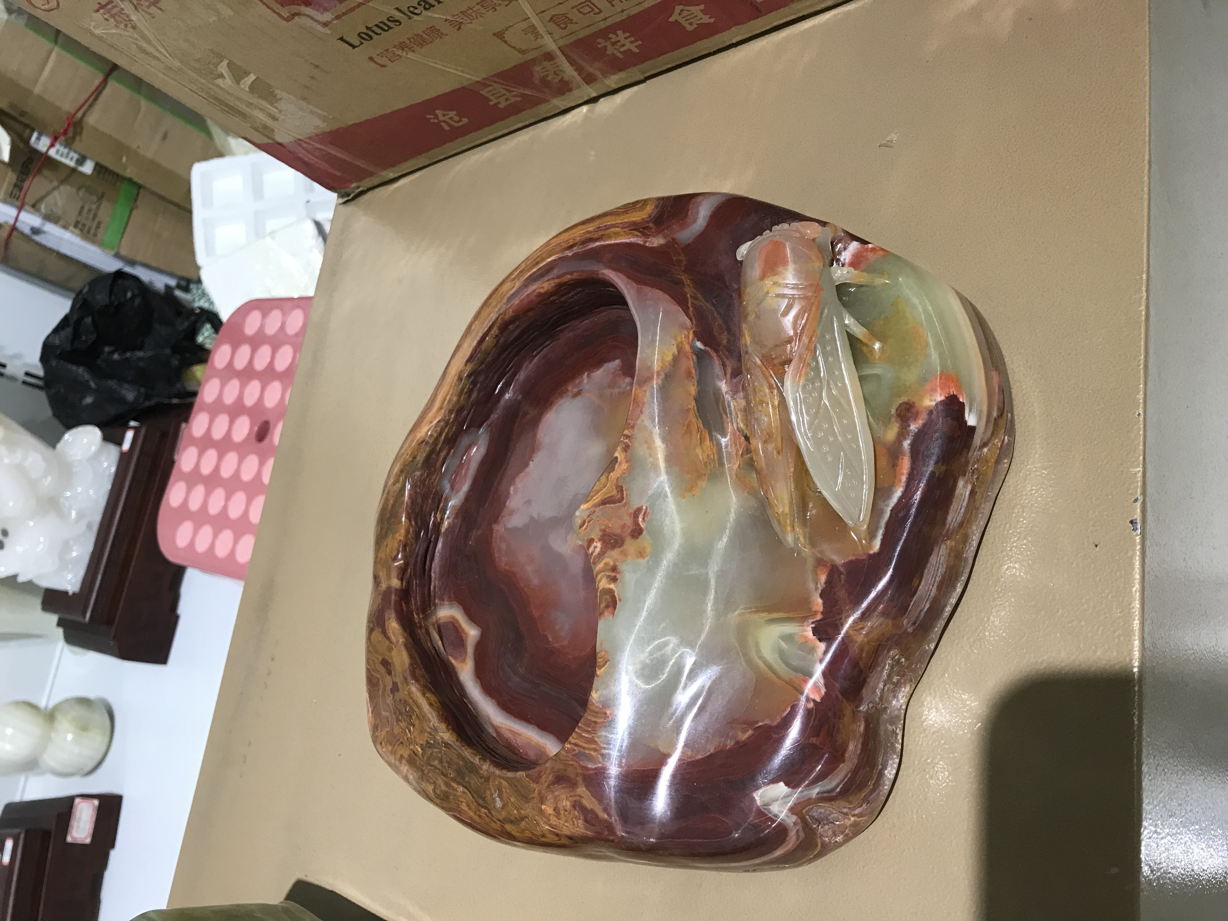 巴基斯坦玉石雕刻摆件#一鸣惊人#产品图