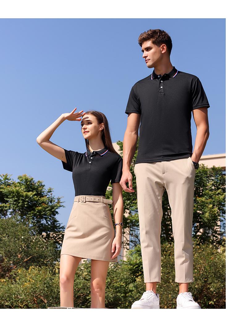 High-End Silk And Cotton Men's And Women's Matching Short-Sleeved Polo Advertising Shirt With A Lapel, Men's Casual Wear, Cultural Shirt, Advertising Shirt, Lapel Polo, Comfortable And Breathable Specification drawing