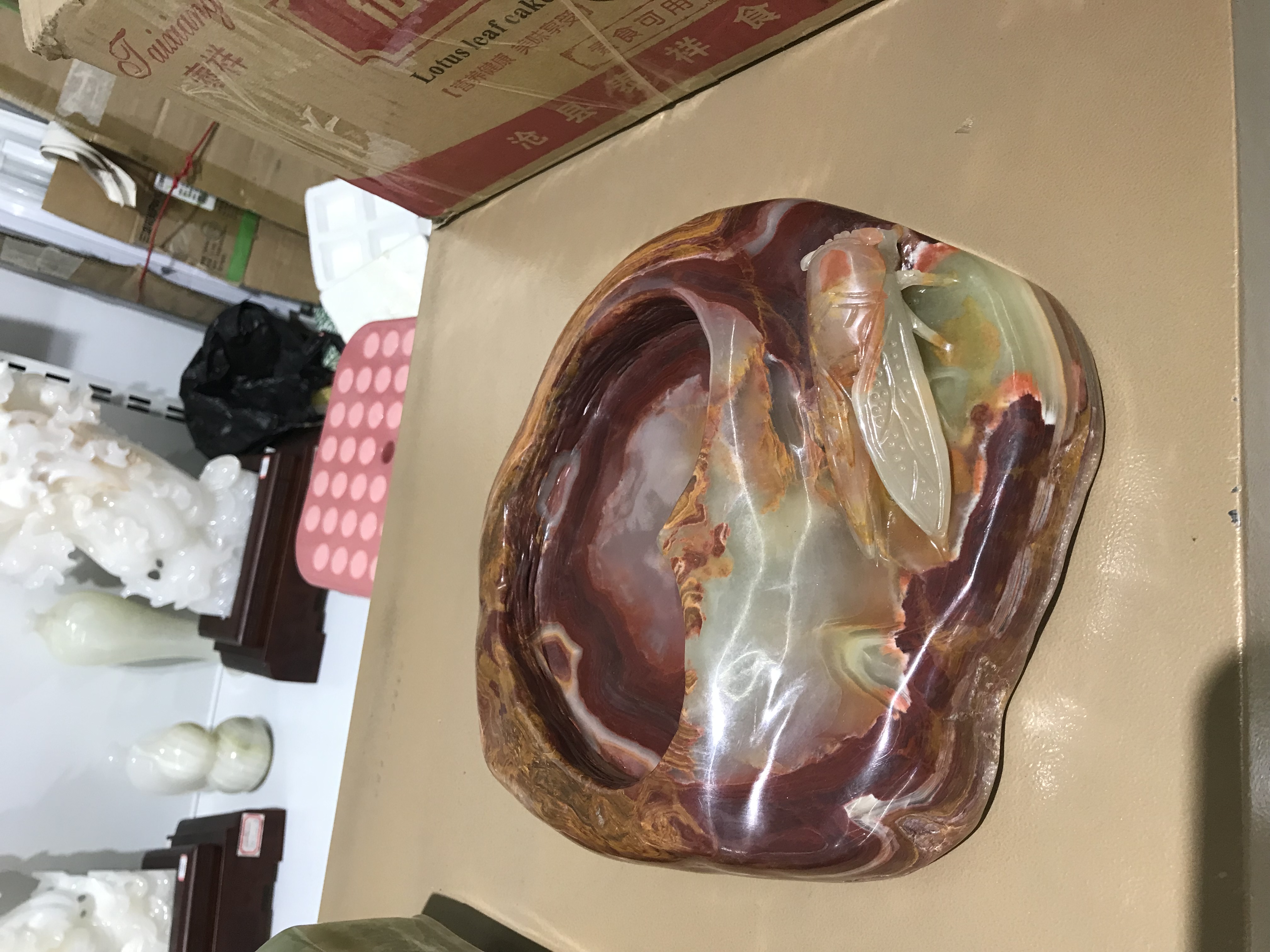 巴基斯坦玉石雕刻摆件#一鸣惊人#