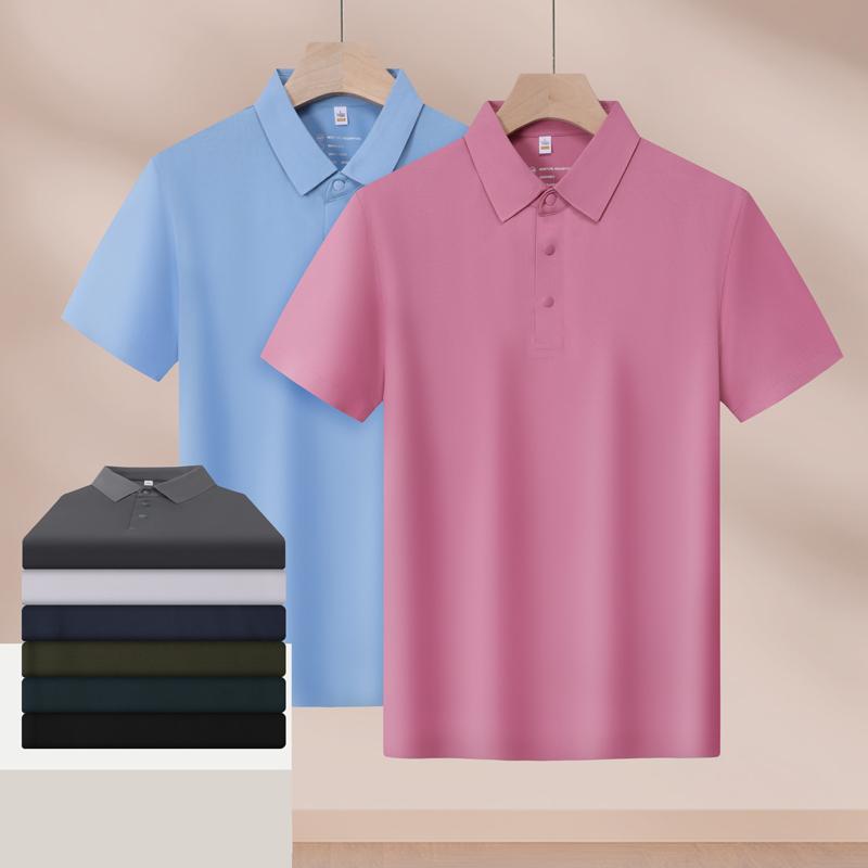 Jin 'an Seamless split lapel quick-drying ice Cool Silk Polo Men's short-sleeved advertising shirt Cultural shirt Men's casual wear comfortable, breathable and fashionable new style detail image 1