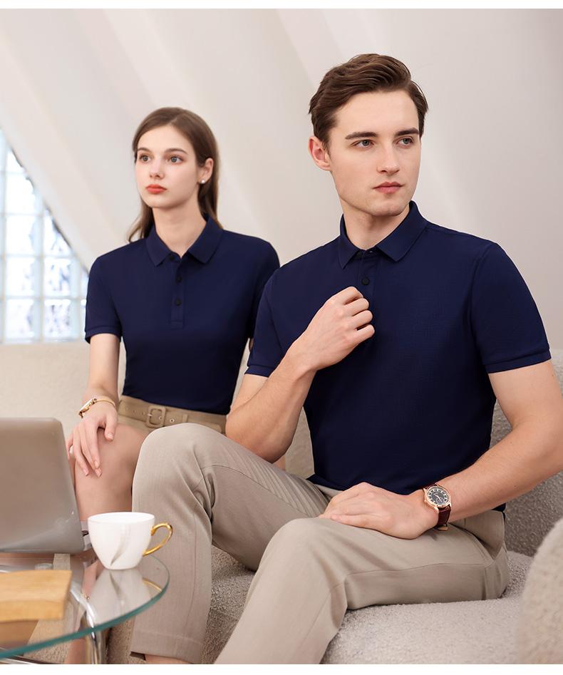 Waffle Collar polo175g/㎡ 32-piece imitation cotton men's and women's same style advertising shirt, collar polo cultural shirt, men's short-sleeved polo casual wear, comfortable, breathable, sweat-absorbing, fashionable and trendy style detail image 4