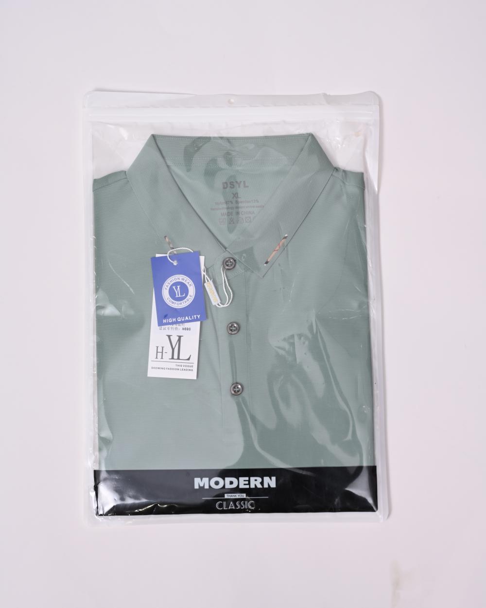 Ice Silk Traceless polo Brocade seamless solid color round neck Traceless high-end quick-drying ice silk men's short-sleeved casual wear for high-end occasions, comfortable, breathable and fashionable new style detail image 19