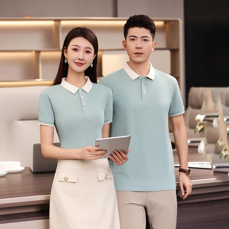 Arctic solid color matching collar Ice Ion 7A antibacterial men's and women's same style advertising shirt, lapel polo cultural shirt, men's short-sleeved polo casual wear, comfortable, breathable, sweat-absorbing, fashionable and trendy style Specification image