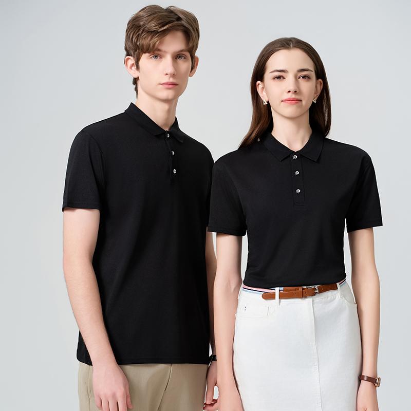 Loka cotton men's and women's same short-sleeved solid color lapel polo advertising shirt, cotton-like clothing, cultural shirt, advertising shirt, T-shirt, comfortable, breathable, casual and fashionable new style detail image 15