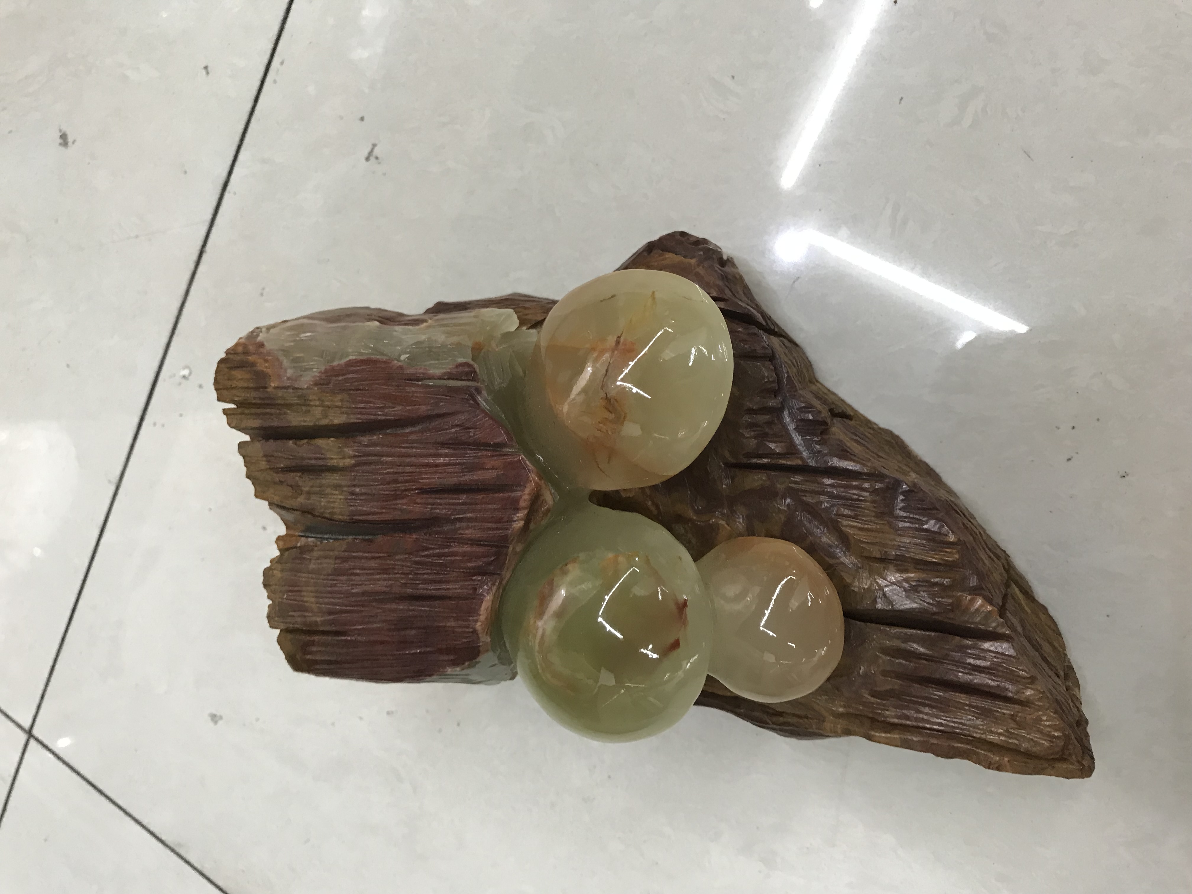 巴基斯坦玉石雕刻摆件#枯木逢春#巴玉#欣欣向荣详情图2