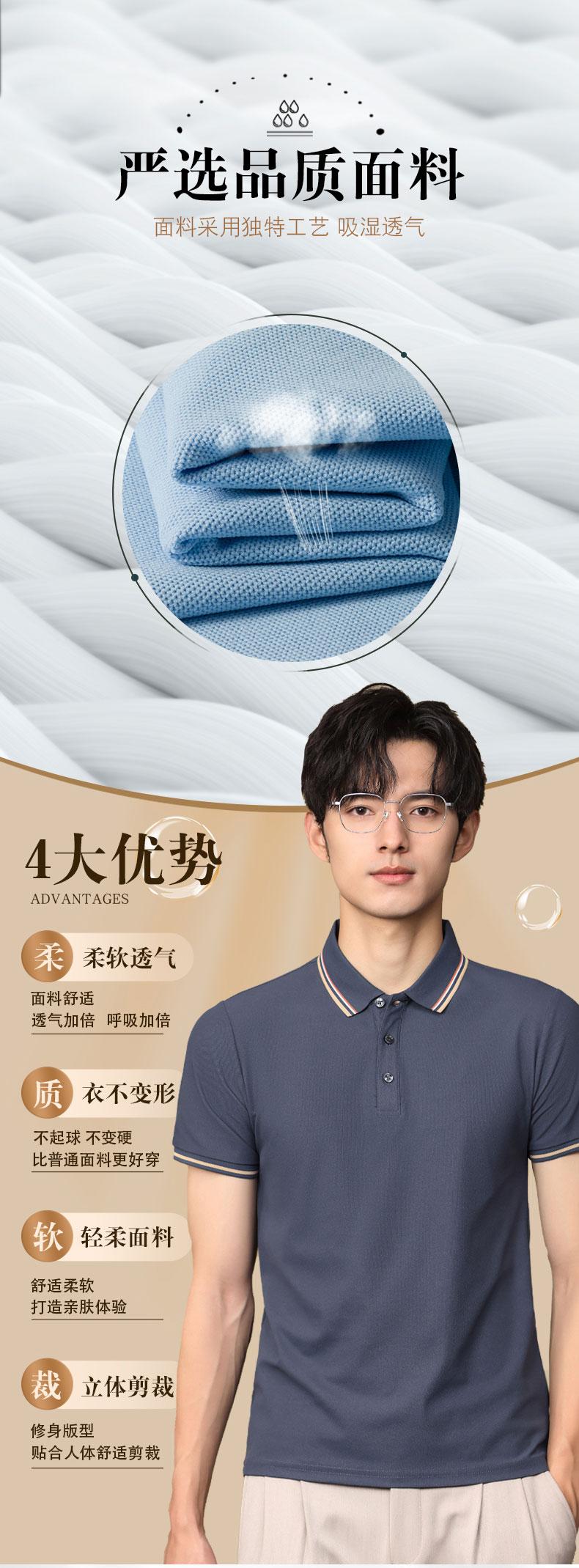 High-Quality Imitation Cotton Elastic Fiber Polo With A Lapel, Men's And Women's Matching Polo With A Lapel, Short-Sleeved Lapel Polo, Quick-Drying Advertising Shirt, Cultural Shirt, Men's Casual, Light, Breathable And Comfortable Item Picture