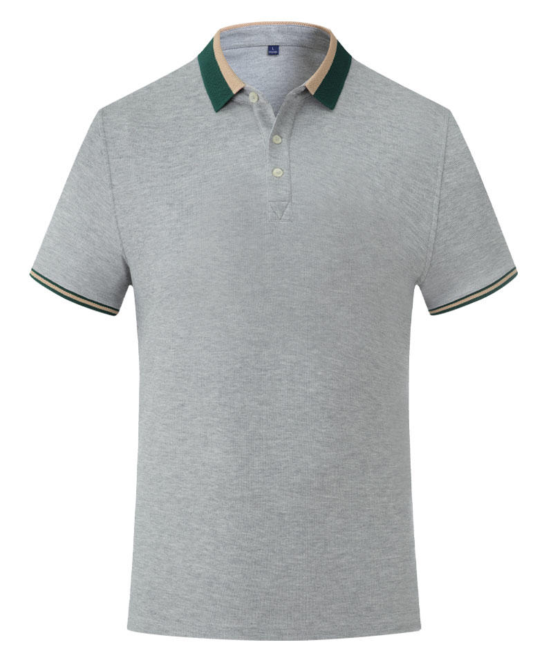 The King series lapel precision textured polo shirt for both men and women, color-matched lapel polo shirt, short-sleeved lapel polo advertising shirt, cultural shirt, men's casual advertising shirt, lightweight, breathable and comfortable detail image 10