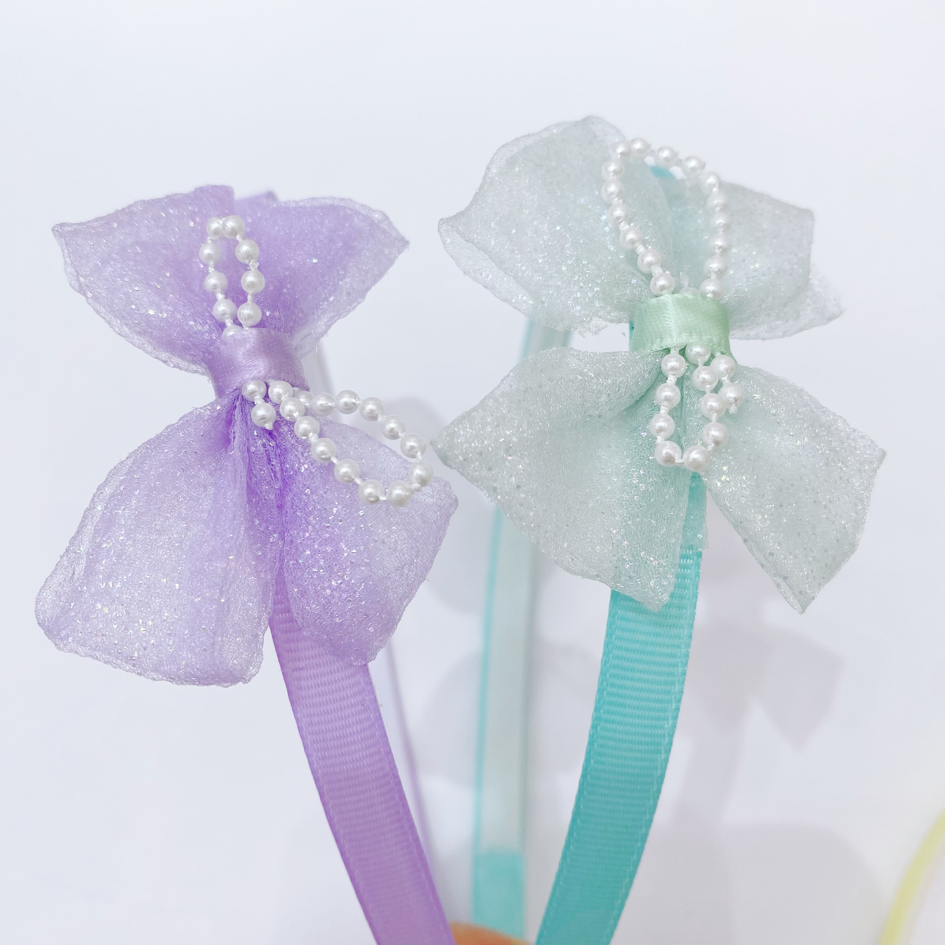 甜美儿童发饰韩版蕾丝蝴蝶结发箍少女防滑头扣珍珠亮片领结头饰品