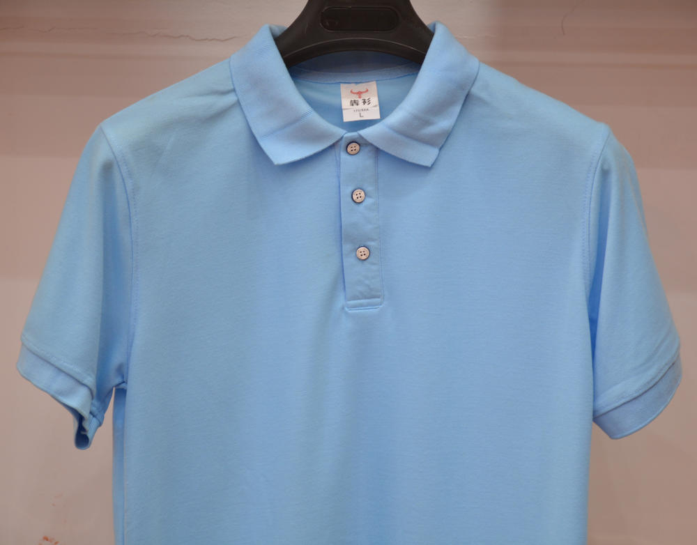 Men's and women's same solid-color lapel polo, short-sleeved lapel polo, cotton imitation advertising shirt, cultural shirt, men's casual advertising shirt, T-shirt, light, breathable and comfortable detail image 8