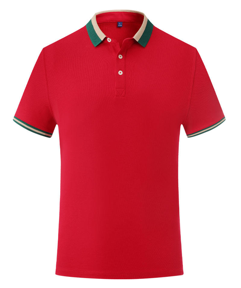 The King series lapel precision textured polo shirt for both men and women, color-matched lapel polo shirt, short-sleeved lapel polo advertising shirt, cultural shirt, men's casual advertising shirt, lightweight, breathable and comfortable detail image 11