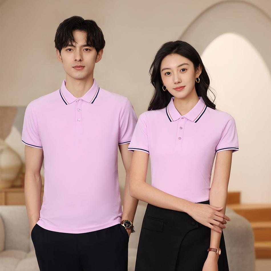 High-Quality Imitation Cotton Elastic Fiber Polo With A Lapel, Men's And Women's Matching Polo With A Lapel, Short-Sleeved Lapel Polo, Quick-Drying Advertising Shirt, Cultural Shirt, Men's Casual, Light, Breathable And Comfortable Item Picture