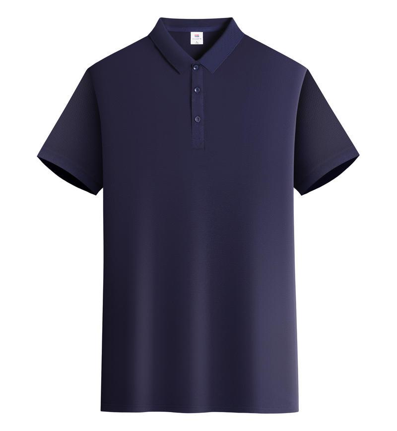 Ice silk mesh elastic cool cotton polo men's and women's same solid color lapel polo short-sleeved lapel polo imitation cotton advertising shirt Cultural shirt Men's casual advertising shirt light, breathable and comfortable detail image 9