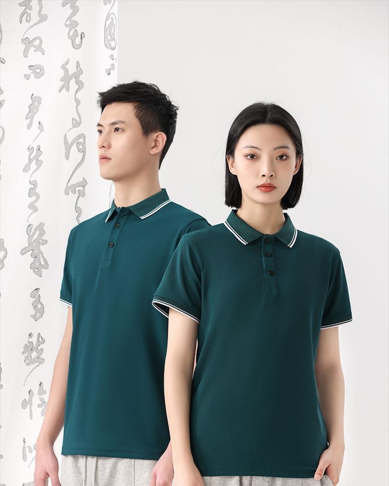 Impression Side-Collar Imitation Cotton Polo For Both Men And Women, Side-Collar Polo With Short Sleeves, Quick-Drying Advertising Shirt, Cultural Shirt, Men's Casual Style undefined