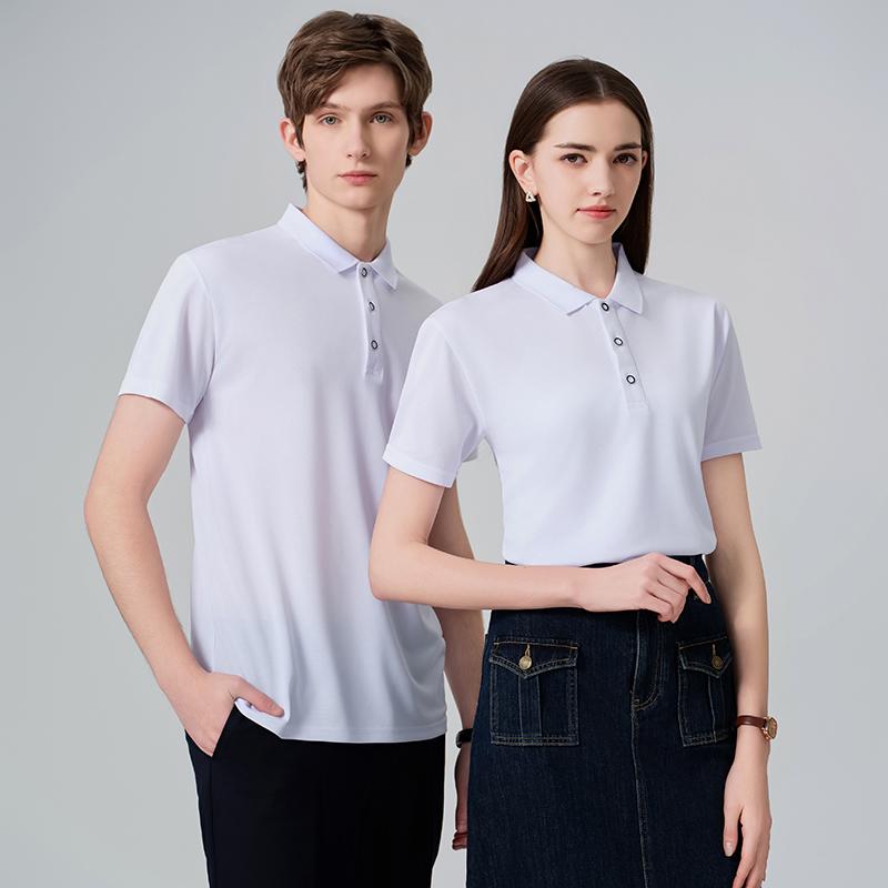 Loka cotton men's and women's same short-sleeved solid color lapel polo advertising shirt, cotton-like clothing, cultural shirt, advertising shirt, T-shirt, comfortable, breathable, casual and fashionable new style Specification image