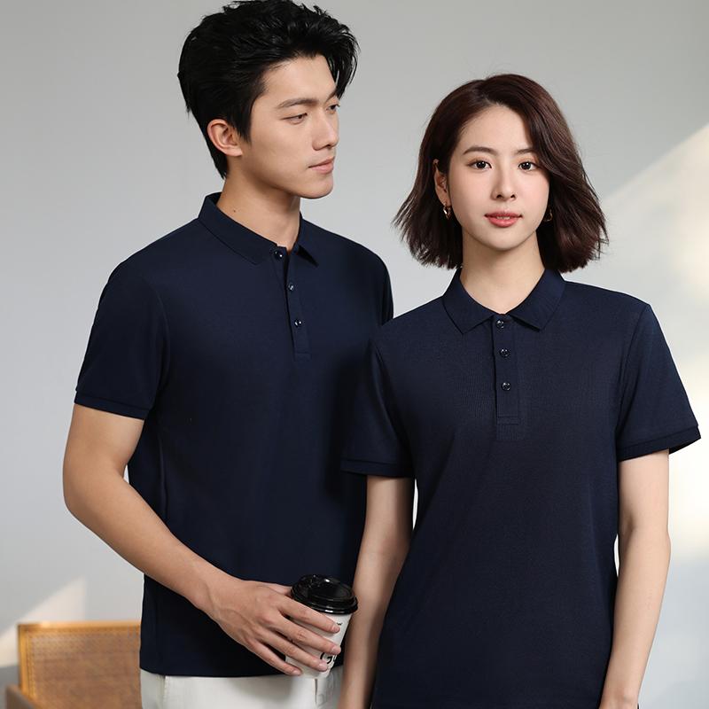 Dynamic pearl ground solid color lapel (Asia-Europe size) Fine imitation cotton polo for both men and women solid color lapel polo short-sleeved lapel polo quick-drying advertising shirt Cultural shirt men's casual style detail image 5