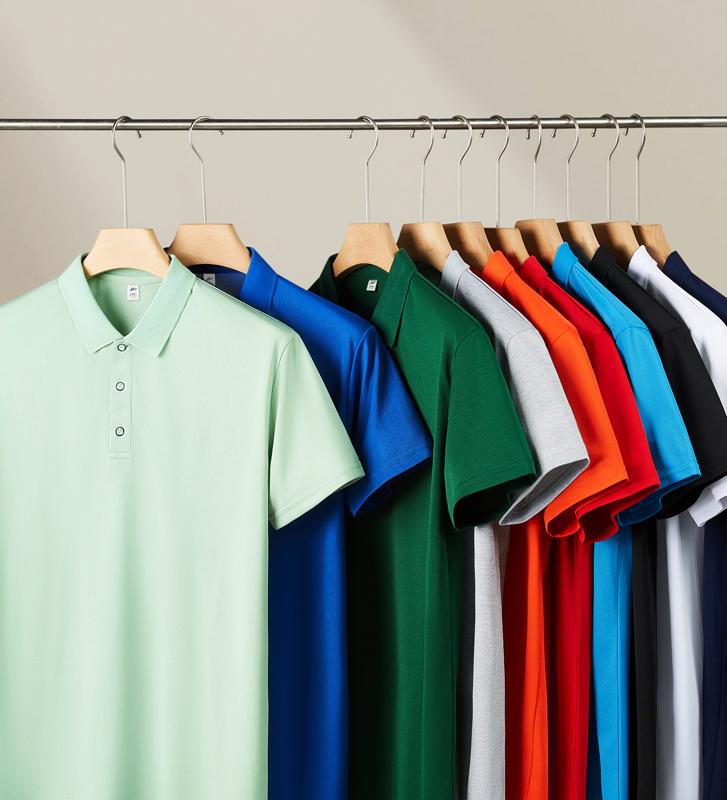 Loka cotton men's and women's same short-sleeved solid color lapel polo advertising shirt, cotton-like clothing, cultural shirt, advertising shirt, T-shirt, comfortable, breathable, casual and fashionable new style detail image 11