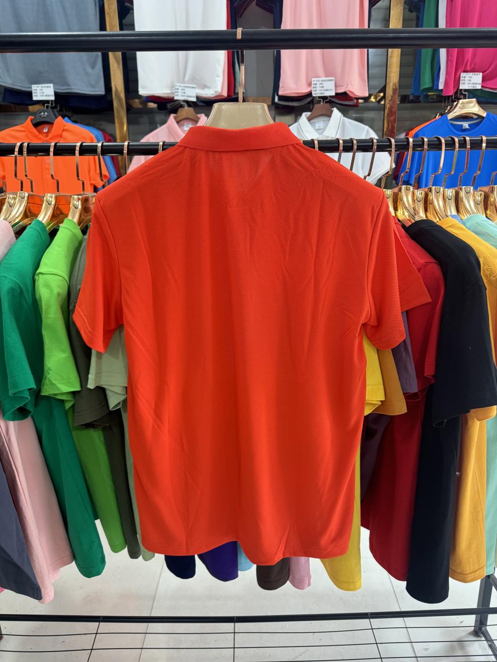 Ice silk mesh elastic cool cotton polo men's and women's same solid color lapel polo short-sleeved lapel polo imitation cotton advertising shirt Cultural shirt Men's casual advertising shirt light, breathable and comfortable detail image 18