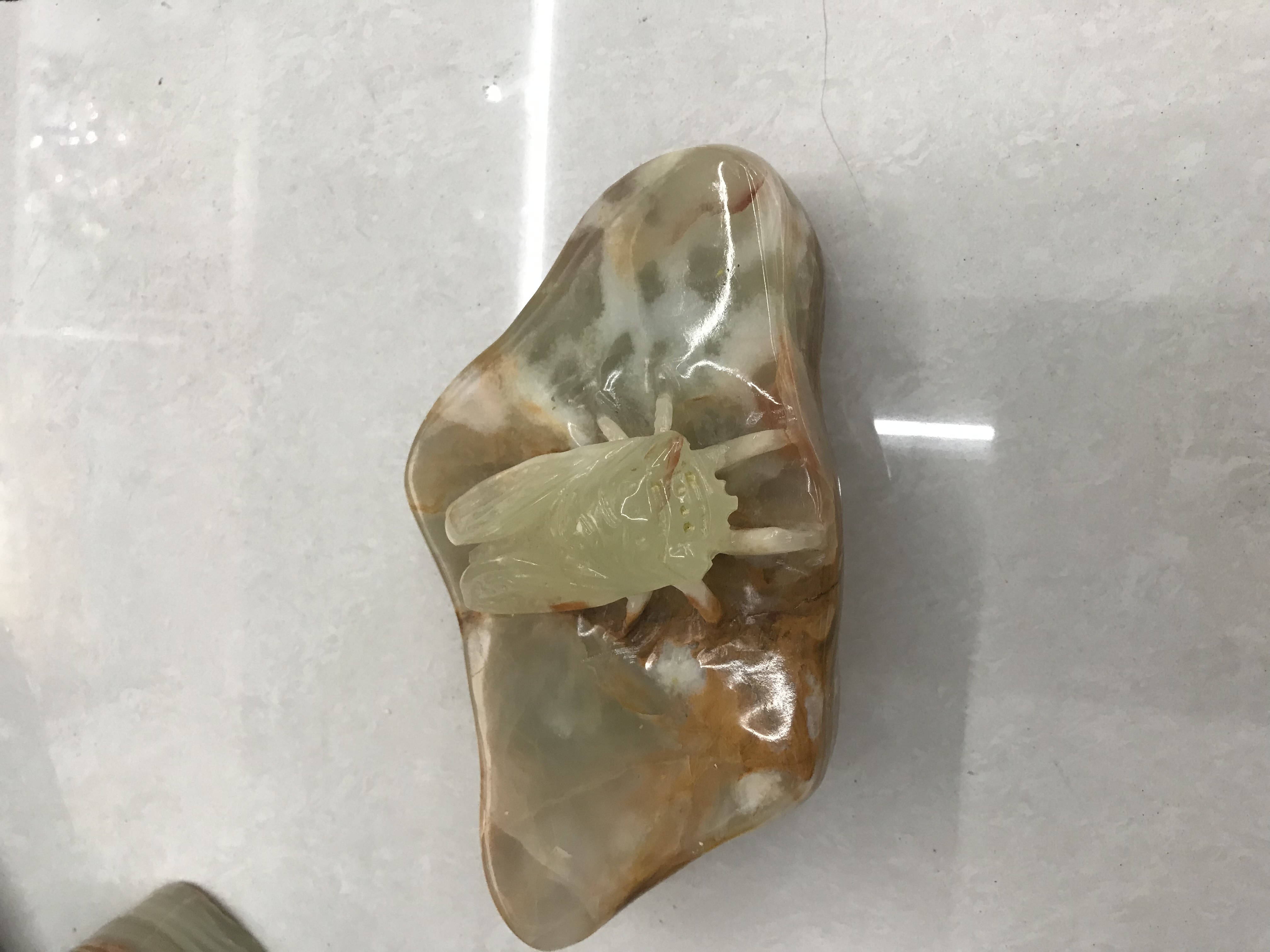 巴基斯坦玉石雕刻摆件#一鸣惊人 玉雕金蝉#巴玉详情图3