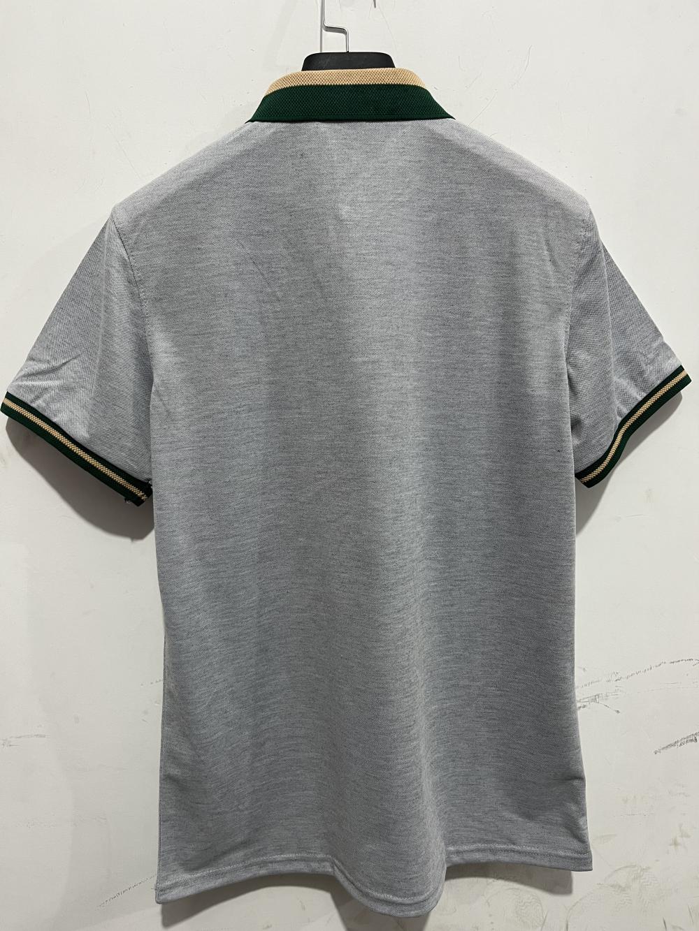 The King series lapel precision textured polo shirt for both men and women, color-matched lapel polo shirt, short-sleeved lapel polo advertising shirt, cultural shirt, men's casual advertising shirt, lightweight, breathable and comfortable detail image 16